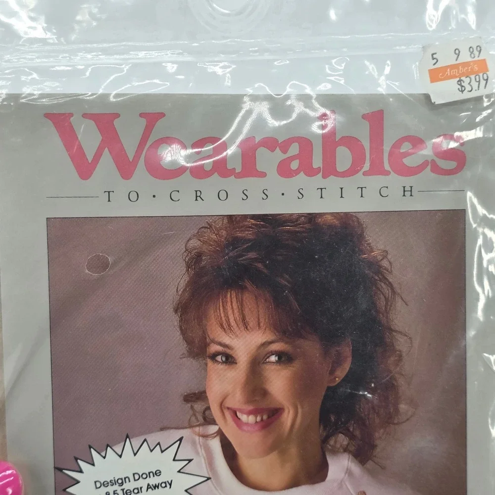 Vintage Cross Stitch Wearable Cat Mice 60314 Cottagecore Kitsch Shirt Craft 1989